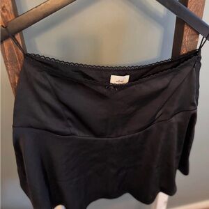 Wilfred Black Satin Slip Skirt